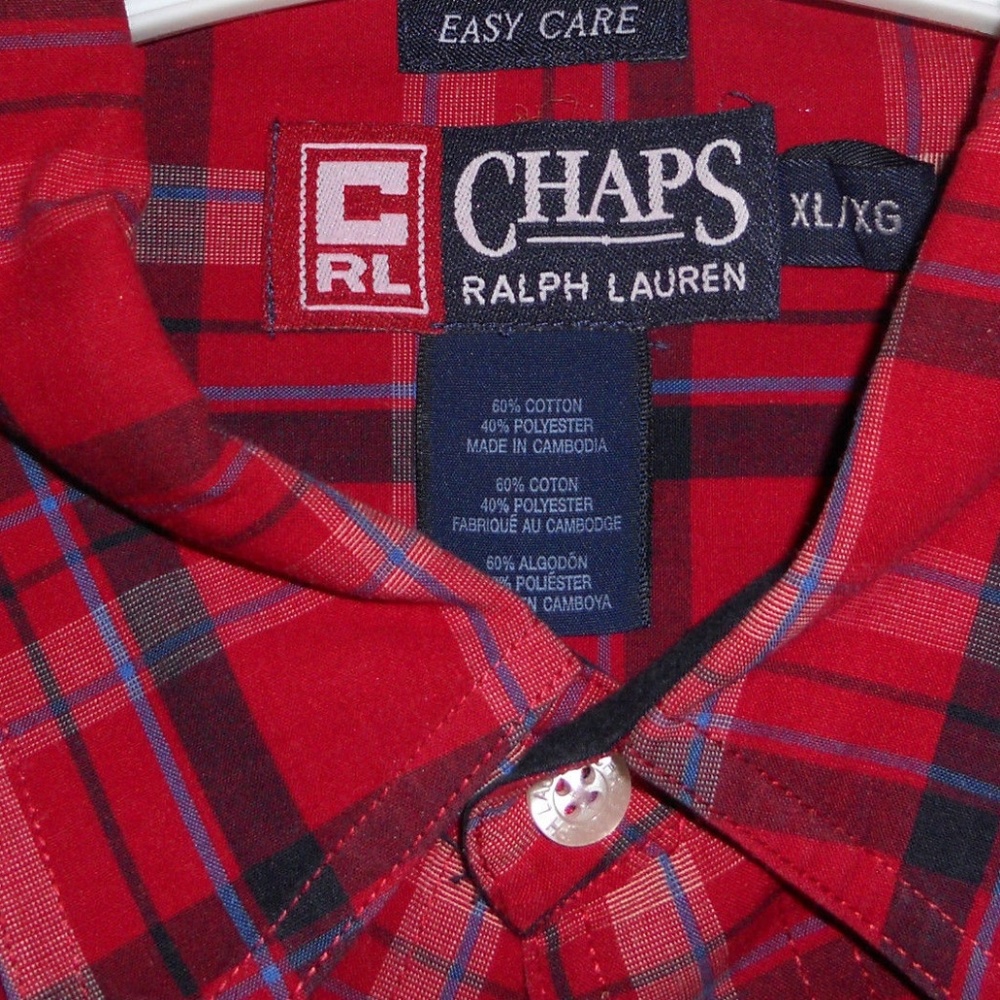 Chaps Ralph Lauren Plaid Red Shirt